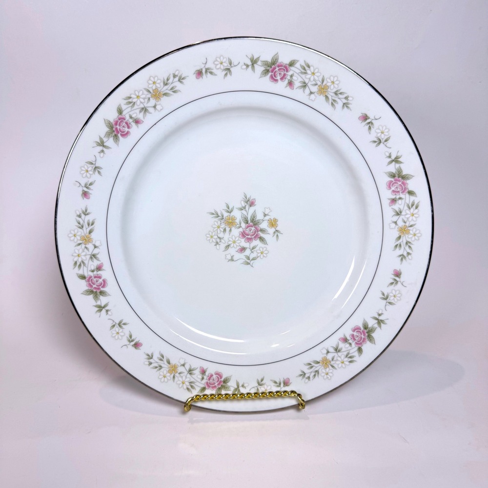 Lenox Replacement Plate Meadow Pinks Collection Porcelain Platinum Trim Japan